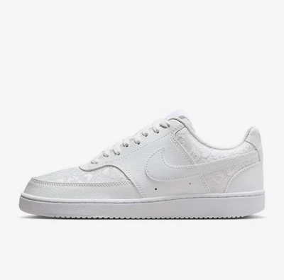 Nike Chaussures Femme Court Vision Faible En Textile Et Faux - 100 (Blanc) - Photo 1/4
