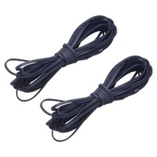 2Pcs Flat Suede Leather Cord 5.5 Yards 2.6mm Craft Braid String Dark Blue,