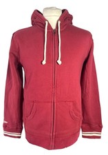 Mitchell Ness Woman's Distressed Full-Zip Hoodie Burgundy Color Size Large