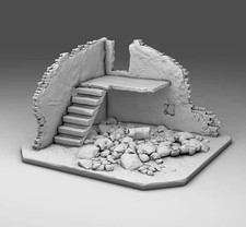 Wargaming Terrain Small Destroyed Corner Building Various Scales Historical War