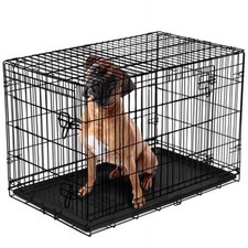 Vibrant Life Foldable 2-Door 48" Wire Crate for Dogs with Divider and Leak-Proof