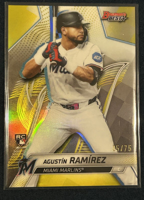 Topps 2025 Bowman's Best Rookie Agustín Ramírez Gold /75 Miami Marlins #16