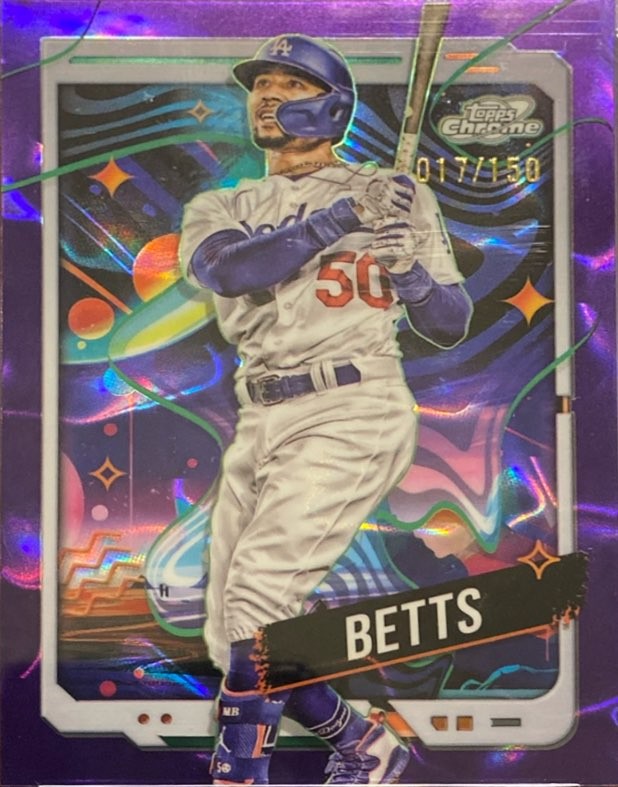 2024 Topps Cosmic Chrome #53 Mookie Betts Purple Nebula Refractors view 3