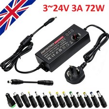 72W Power Supply 3.5V~24V Adjustable Variable Universal Switching AC/DC Adapter