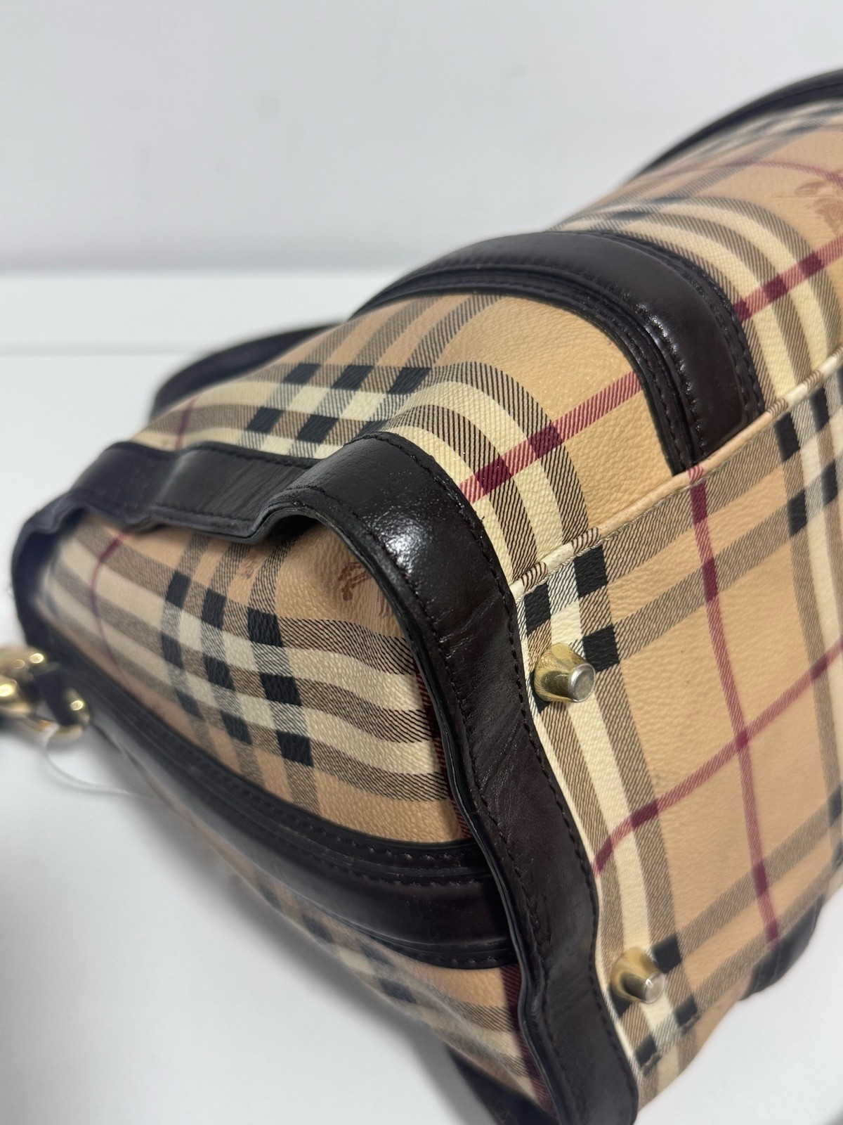 Burberry Pre-Owned Authentic Boston Bag Free Tracked Shipping — image 14