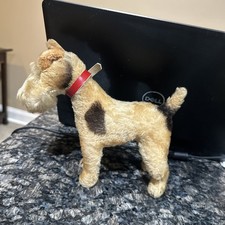 AIREDALE Terrier Vintage STEIFF Terry plush 50's 60's mohair Dog made GERMANY 7"