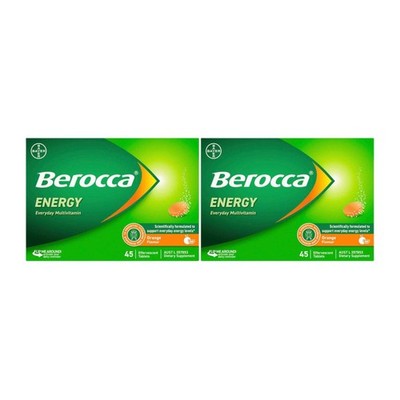 Berocca Energy Orange 45 Tabs x2 Vitamin B & C Effervescent Focus Boost