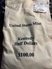 2002 Mixed P&D Kennedy Half Dollars/Sewn Bag/$100 Face Value/Unc #16073-2