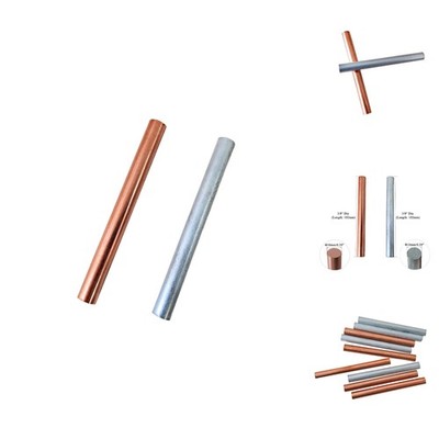2PCS 99.995% Pure Copper & Zinc Rods for DIY & Scientific Projects 10mm x 102mm