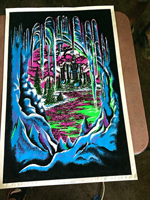 Scorpio Posters 1995 Ice Castle Blacklight Psychedelic Fantasy Poster Unframed