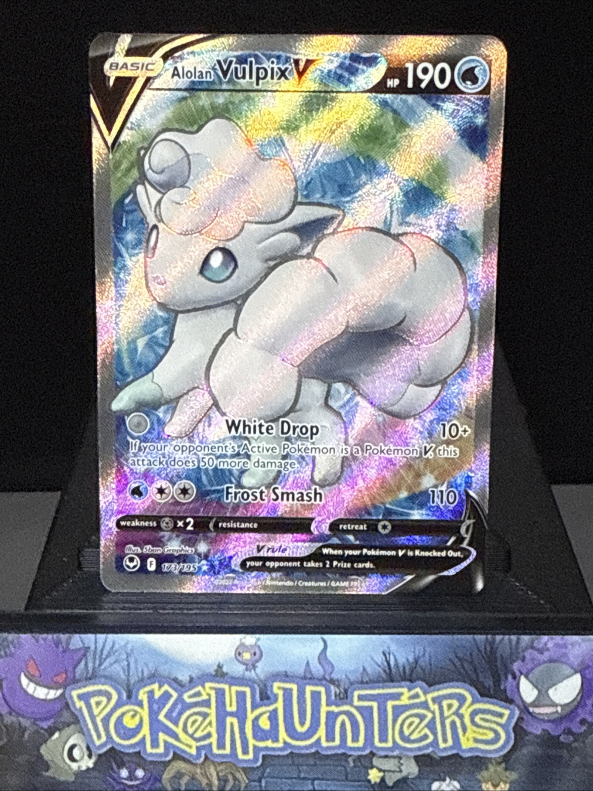 Pokemon Card Alolan Vulpix V 173/195 Silver Tempest Full Art Rare Near Mint