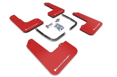 Rally Armor UR Red Mud Flaps w/ White Logo for 2019-2022 Hyundai Veloster N