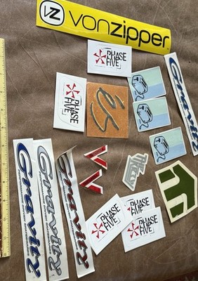 18 Pc Vintage Skate Wake Sticker Lot   VonZipper Gravity Phase Five Hyperlite eS