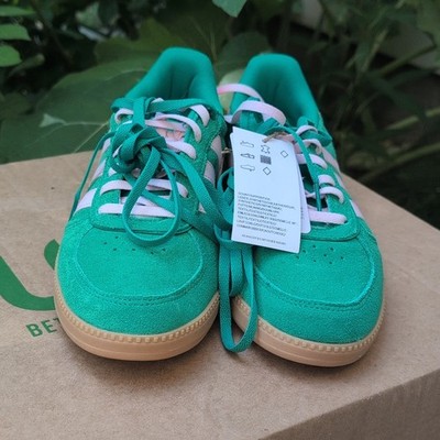 adidas Breaknet Sleek J Low Top Lace-Up Suede Sneakers Green/Pink JR2731
