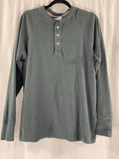 The Normal Brand Men’s Green Long Sleeve Henley Top Sz Medium Workwear Camping