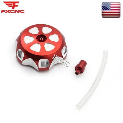 Red Gas Cap Fuel Tank Oil Cover 68mm Aluminum For Yamaha YZ125 YZ250 1996-2001