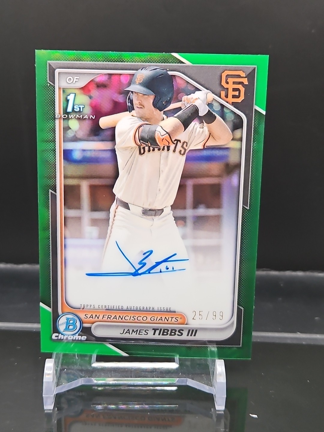 2024 Bowman Chrome Draft 1st Auto James Tibbs III TRUE Green Refractor /99