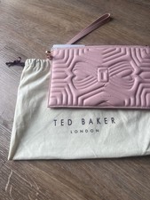 Image of Ted Baker Pink/rose Quilted Wristlet Bag New With Tags