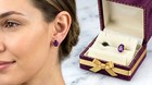 GENUINE 4.36 Cts AMETHYST STUD EARRINGS 14K ROSE GOLD PLATED (.925) - NWT — photo 6