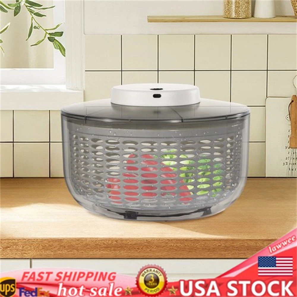 Electric Salad Spinner Large 6L Fruit Vegetable Washer Dryer Dehydrator Sale