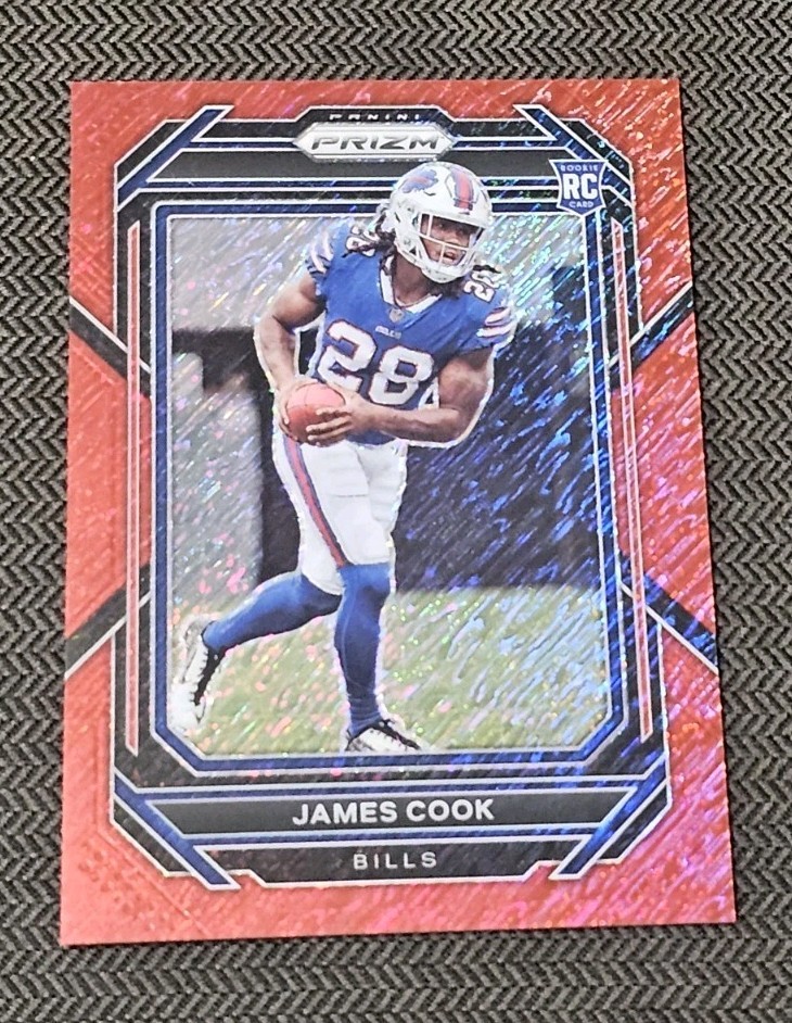 James Cook 2022 Red Shimmer Panini Prizm Rookie RC 01/35 FOTL #319 Buffalo Bills
