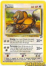 Pokemon BASE SET 2 Card 62/130 Tauros