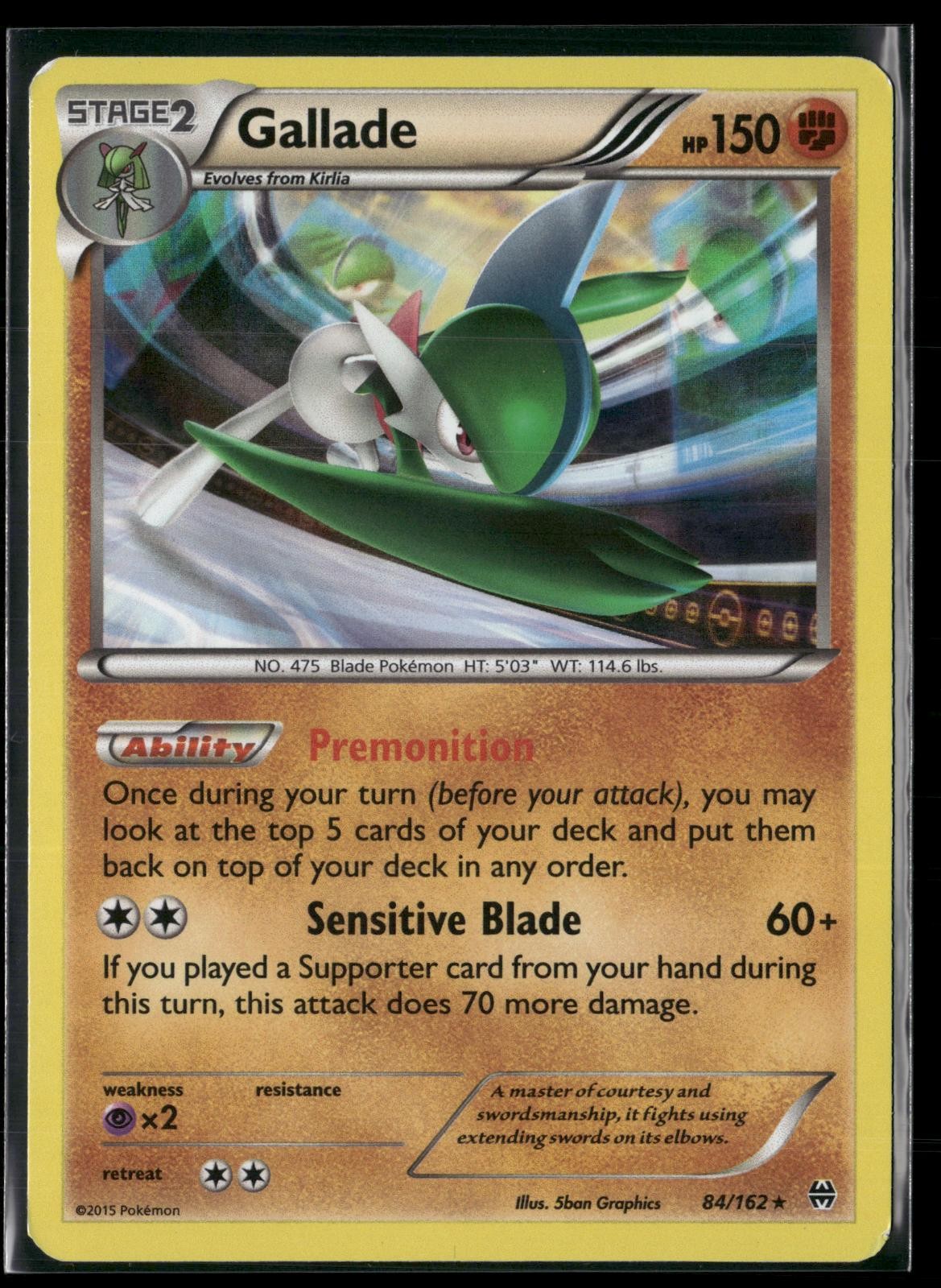 Gallade 84/162 Holo Rare BREAKthrough Pokemon Lightly Played