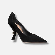 Dior Women's Black Tribales Suede Pump Heels Shoe Size 38.5