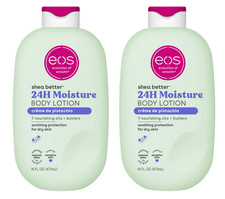 eos Shea Better Body Lotion- Creme de Pistachio, Soothes Dry Skin, 16 fl oz, 2pk