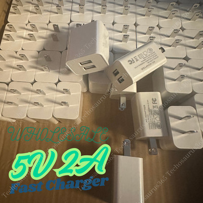 USB Double Wall Fast Charger Adapter Dual 5V2A For iPhone Samsung USB-A Plug Lot