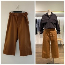 MHL Margaret Howell Washed Cotton Drill Cropped Pants Rust Brown Size 0