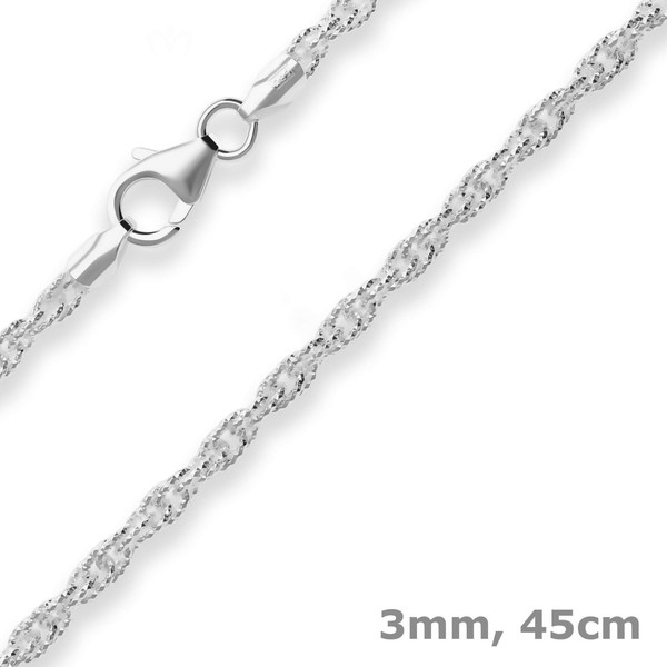 3Mm Doppelankerkette Silberkette Collier Halskette Aus 925 Silber 45Cm-image