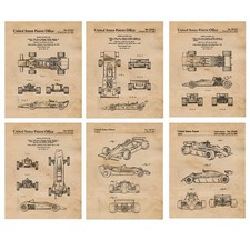 Classic F1 Lotus Motors Patent Prints 6 (8x10) for Home Work Office Car Garage