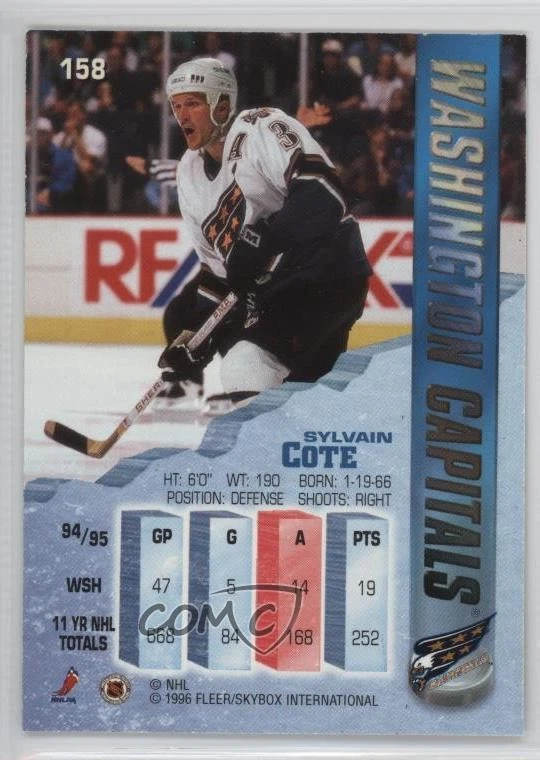 1995-96 Fleer Metal Sylvain Cote #158 - Image 2 of 2