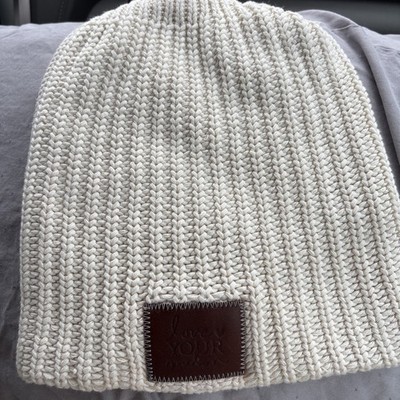 Love Your Melon Women s Adult Beanie Hat Ivory Off White Cream Winter Cotton