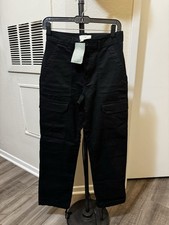 H&M Women s Black Cotton Cargo Pants with Poc...
