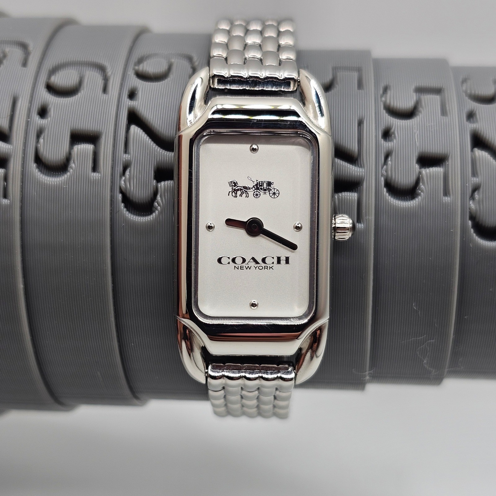 Coach Cadie Rectangular Stainless Steel Bracelet Watch Womens Silver 14504035 OS thumbnail 9