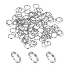Round Split Ring, 100 Pcs 5 mm Small Split Ring with Double Loops, Silver