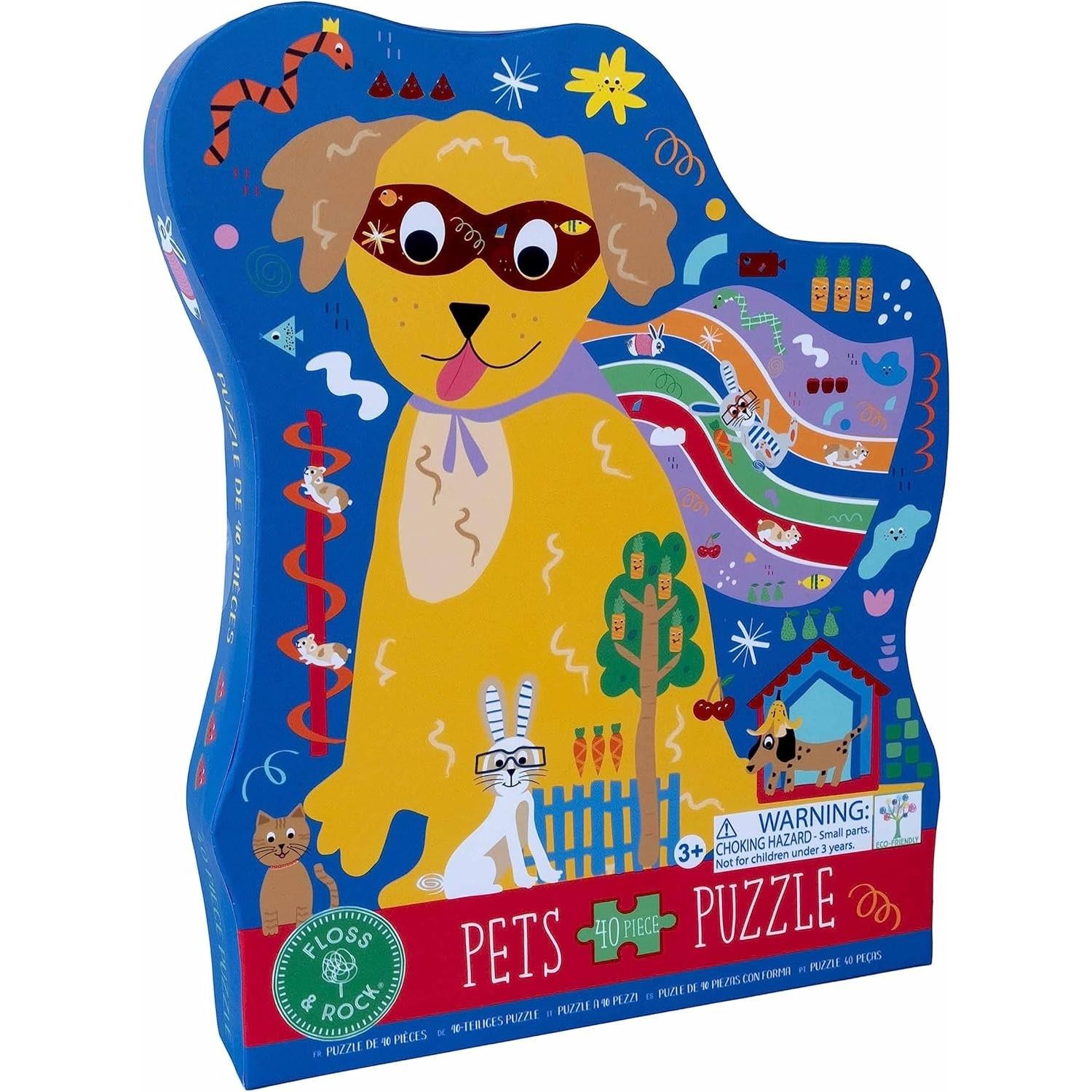 Childrens Dog Jigsaw Puzzle Pets 40PCS Superhero Kids Girls Boys Birthday Gift
