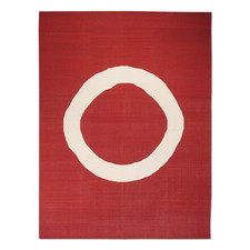 Hand Knotted Cotton Kilim Dhurrie Rug Color Red and Beige Design Carpet Rug