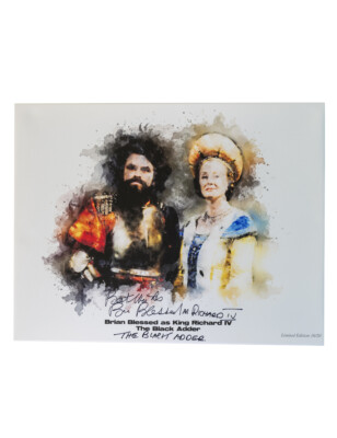 A2 Richard IV The Black Adder Canvas signiert von Brian Blessed 100 % mit COA