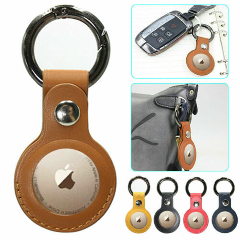 ForApple Airtag Leather Loop Holder Keyring Carry Case Pet Air Tag Tracker Case│