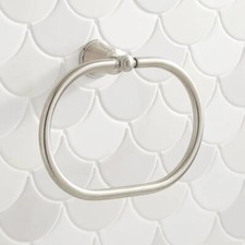 Signature Hardware 7-1/2" Wall Mount Cooper Towel Ring- Brushed Nickel