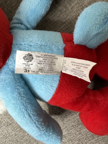 Papa Smurf Plush The Smurfs Nanco 2010 Peyo Blue White Red 13" - Picture 5 of 5