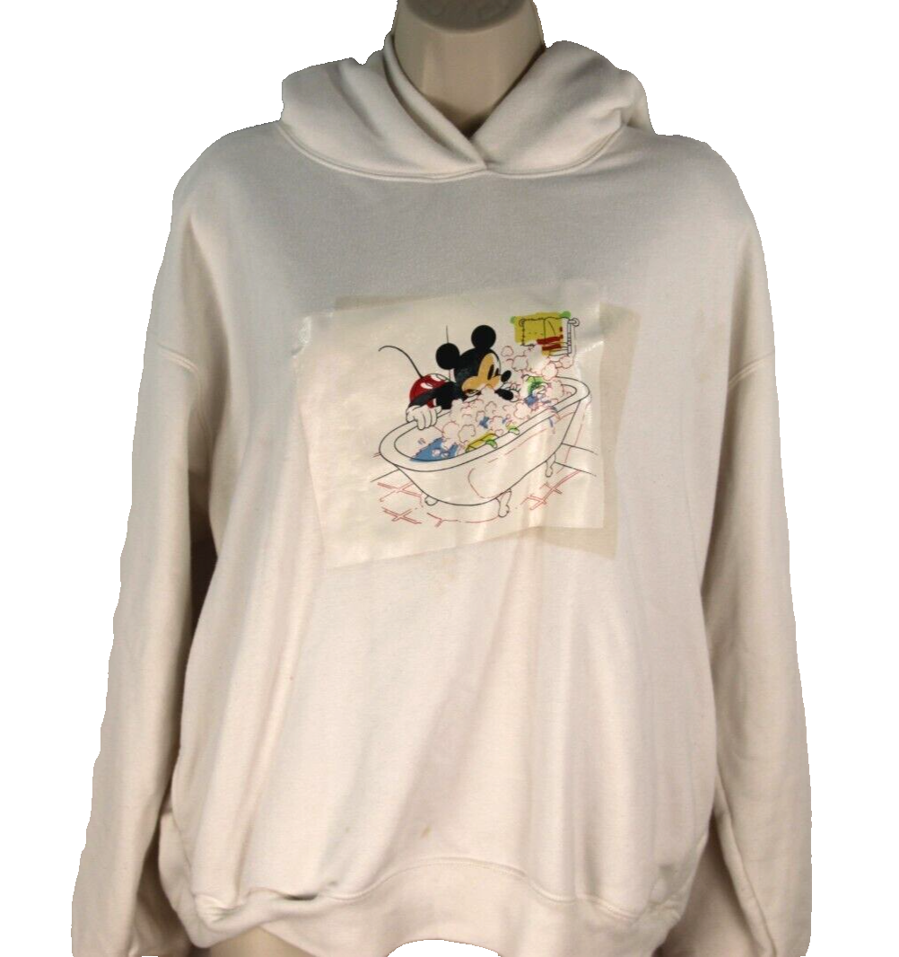 Uniqlo UT Mickey Hoodie Women's M White Disney Sweatshirt Bath
