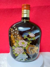 Suntory Old Whisky Special Design Peacock & Peony Glass bottle (empty)  Japan