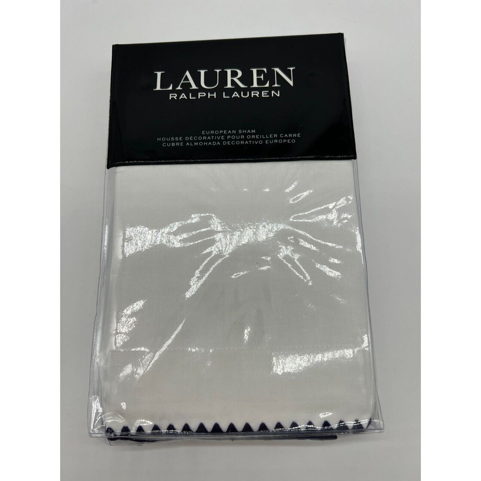 Lauren Ralph Lauren Alix Floral Embroidered White Cotton Euro Pillow