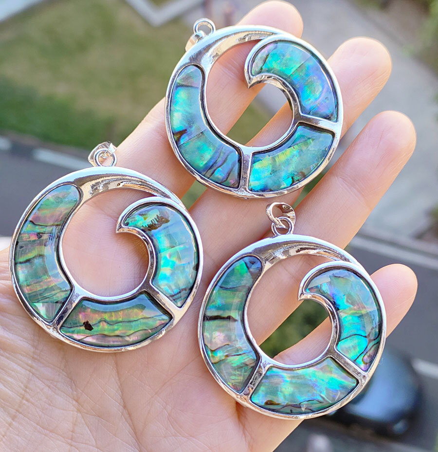 5pcs Natural Ablone shell  Pendants Chakra Reiki Healing Amulet