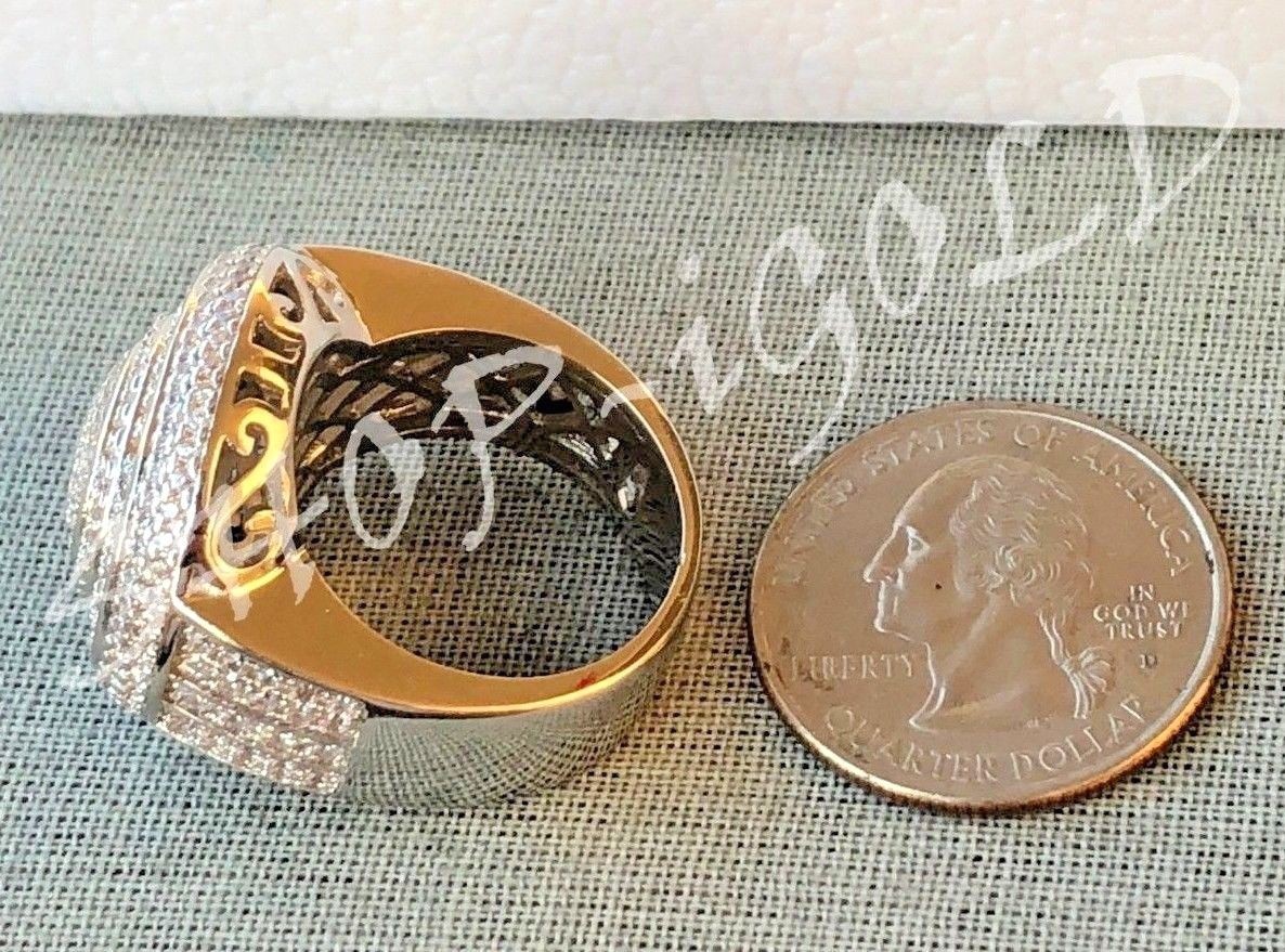 Men's Bling 8ct Cz Iced Pinky RING 14k Gold Finish ICY HIP-HOP