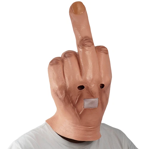 Halloween Middle Finger Mask Halloween Middle Finger Head Mask Latex Full Head - Picture 4 of 18